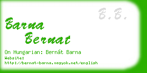 barna bernat business card