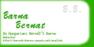barna bernat business card